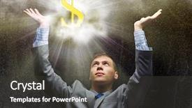 Presentation with dollar sign - Colorful theme enhanced with exalt - businessman praying at dollar sign backdrop and a dark gray colored foreground