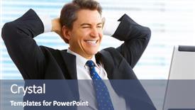  Presentation with college education happy smiling - Theme with exalt - happy smiling businessman working background and a ocean colored foreground