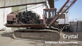  Presentation with industrial machine - PPT layouts featuring exalt - industrial machine with crane background and a  colored foreground