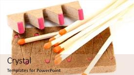  Presentation with fuel - PPT theme consisting of exalt - long matches and dry fuel background and a  colored foreground