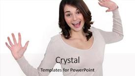  Presentation with woman in agriculture - Amazing presentation design having exalt - portrait of a joyful woman backdrop and a  colored foreground