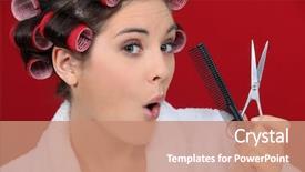  Presentation with sydney getting around - PPT theme featuring exalt - woman getting a makeover background and a coral colored foreground