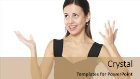  Presentation with crazy - Audience pleasing theme consisting of exalt - young brunette woman make crazy backdrop and a coral colored foreground