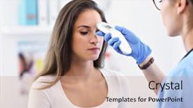  Presentation with doctor office - Audience pleasing slide deck consisting of exam fever - adult woman having a visit backdrop and a  colored foreground