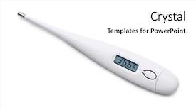  Presentation with octopus on isolated white - Presentation consisting of exam fever - digital thermometer isolated on white background and a white colored foreground