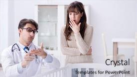  Presentation with fever - Amazing slides having exam fever - doctor explaining to young mother backdrop and a light gray colored foreground