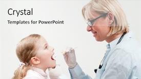  Presentation with fever - Beautiful presentation featuring exam fever - doctor treat little girl backdrop and a white colored foreground