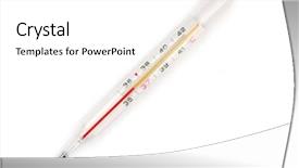  Presentation with body temperature - Slides consisting of exam fever - human body temperature the medical background and a white colored foreground