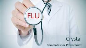  Presentation with greeiting show man - Audience pleasing presentation design consisting of exam fever - young caucasian doctor man shows backdrop and a lemonade colored foreground