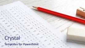  Presentation with mistakes pencil eraser pencil eraser - Cool new PPT theme with exam form pencil and eraser backdrop and a sky blue colored foreground