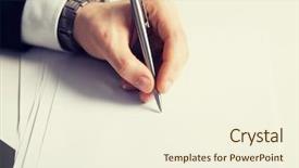  Presentation with writing - Cool new PPT layouts with exam pictures - picture of businessman writing something backdrop and a cream colored foreground