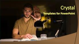  Presentation with young college student diagnosis of sti - Cool new presentation theme with exam security - young handsome student man studying backdrop and a wine colored foreground