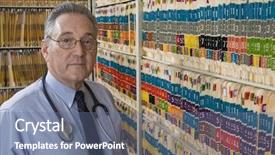  Presentation with health - Cool new presentation with exame medical - caring health care professional doctor backdrop and a ocean colored foreground