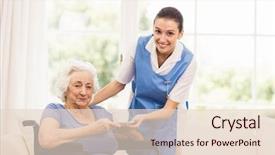  Presentation with patients - Slide deck featuring exame medical - doctor checking patients health background and a lemonade colored foreground