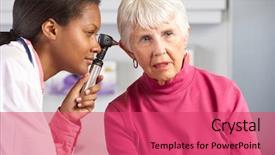  Presentation with doctor examining a newborn baby - Colorful presentation enhanced with auto mechanic repair car in garage backdrop and a gray colored foreground