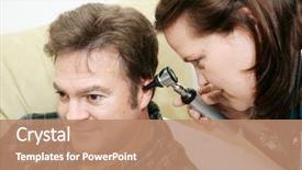  Presentation with examination - Amazing slides having her patient's ear backdrop and a  colored foreground