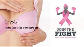  Presentation with self breast exam - Presentation theme having examination against breast cancer awareness background and a lemonade colored foreground