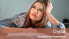  Presentation with exam - Slides with examination education - female student preparing for exam background and a red colored foreground