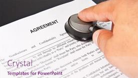  Presentation with examination - PPT layouts with general knowledge - examination of the business agreement background and a sky blue colored foreground