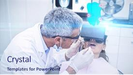  Presentation with teeth - Slide deck with clinical anatomy - digitally generated image background and a sky blue colored foreground