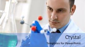  Presentation with data structure - PPT layouts featuring examining molecular structure in laboratory background and a light blue colored foreground