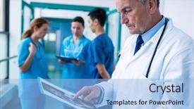  Presentation with metabolic syndrome doctor examining - Amazing PPT theme having examining x-ray at hospital backdrop and a  colored foreground