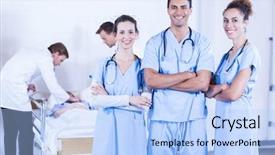  Presentation with quarter - Slides enhanced with examining x-ray report background and a light blue colored foreground