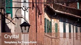  Presentation with architecture italian - Presentation enhanced with architectural details historical building - example of italian historic architecture background and a coral colored foreground