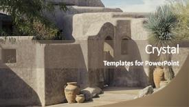  Presentation with example - Cool new PPT layouts with example of modern adobe stucco backdrop and a violet colored foreground