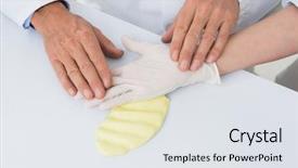  Presentation with medical therapy - Slides featuring exams psychology - close-up mid section background and a sky blue colored foreground