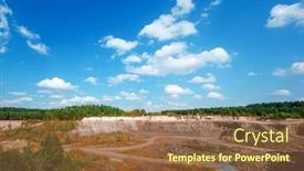  Presentation with quarry mining - Colorful presentation theme enhanced with excavator-and-heavy-mining-dump backdrop and a tawny brown colored foreground