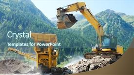  Presentation with excavator - PPT layouts enhanced with excavator and stone crusher machine background and a ocean colored foreground