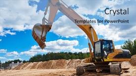  Presentation with earthmoving - Cool new theme with loader excavator at sandpit backdrop and a light blue colored foreground