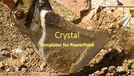  Presentation with excavator - Amazing theme having excavator digging a deep trench backdrop and a tawny brown colored foreground