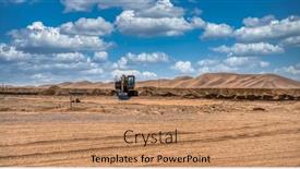  Presentation with infrastructure - Slides enhanced with excavator-digging-sand-building-infrastructure background and a coral colored foreground