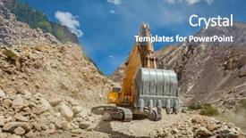  Presentation with kashmir - Colorful presentation theme enhanced with excavator doing road construction backdrop and a  colored foreground