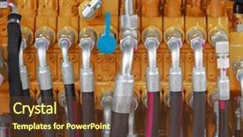  Presentation with excavator - Amazing slide set having heavy machinary - excavator hydraulic pressure hoses system backdrop and a tawny brown colored foreground