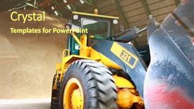  Presentation with excavator - Theme featuring excavator in the raw sugar background and a tawny brown colored foreground