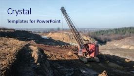  Presentation with excavator - Presentation design featuring excavator in the red clay background and a light blue colored foreground