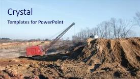  Presentation with excavator - Cool new PPT theme with excavator in the red clay backdrop and a sky blue colored foreground