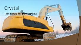  Presentation with excavator - Cool new presentation with excavator-loader-at-construction-site backdrop and a arctic colored foreground