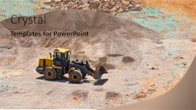  Presentation with earthmoving - PPT layouts enhanced with excavator-loader-machine-during-earthmoving background and a coral colored foreground