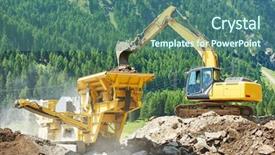  Presentation with excavator - Presentation with excavator loads the ground background and a ocean colored foreground