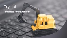  Presentation with excavator - Presentation consisting of excavator-miniature-working-on-black background and a gray colored foreground