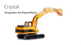  Presentation with excavator - Theme having excavator-model-isolated-on-white background and a white colored foreground