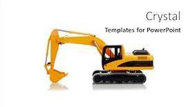  Presentation with excavator - Slide set with excavator-model-isolated-on-white background and a white colored foreground