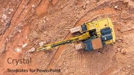  Presentation with earthmoving - Theme enhanced with excavator-on-earthmoving-at-construction background and a coral colored foreground