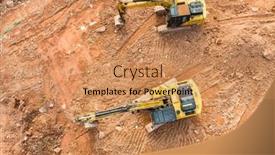  Presentation with earthmoving - Presentation design consisting of excavator-on-earthmoving-at-construction background and a  colored foreground