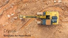  Presentation with construction site construction - Slides having excavator-on-earthmoving-at-construction background and a  colored foreground