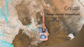  Presentation with earthmoving - Slides having excavator-on-earthmoving-at-construction background and a coral colored foreground